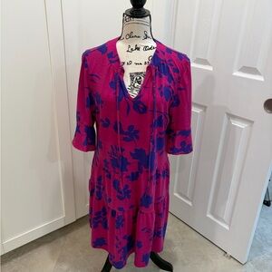 Vibrant Pink and Blue Floral Dress